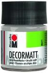 Marabu 14010005782 - Decormatt Acryl Metallic-Silber 782, 50 ml, samtmatte Acrylfarbe