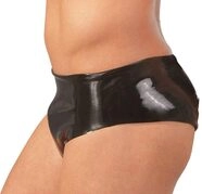Late X Latex Herren Slip, Schwarz, Medium/Large