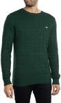 Gant Herren Cotton Cable C-Neck Pullover, Tartan Green, L EU