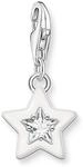 THOMAS SABO Charm-Anh&auml;nger Stern mit wei&szlig;e Steinen und wei&szlig;er Kaltemaille...