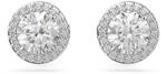 Swarovski Una Ohrstecker, Rhodinierte Ohrringe mit Strahlenden Swarovski Kristallen