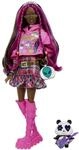Barbie Extra, Schwarze schwarzem Haar und rosa Str&auml;hnchen, Rockstar Pandab&auml;r,