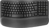 Logitech Wave Keys kabellose ergonomische Tastatur - Grafit, US QWERTY-Layout