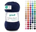 Gr&uuml;ndl Wolle Cotton Quick uni H&auml;kelgarn 1 Kn&auml;uel 50 g, Dunkelblau | d&uuml;nne...