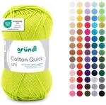 Gr&uuml;ndl Wolle Cotton Quick uni H&auml;kelgarn 1 Kn&auml;uel 50 g, Hellgr&uuml;n | d&uuml;nne...