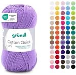 Gr&uuml;ndl Wolle Cotton Quick uni H&auml;kelgarn 1 Kn&auml;uel 50 g, Lavendel | d&uuml;nne...