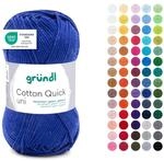Gr&uuml;ndl Wolle Cotton Quick uni H&auml;kelgarn 1 Kn&auml;uel 50 g, Marineblau | d&uuml;nne...