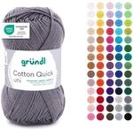 Gr&uuml;ndl Wolle Cotton Quick uni H&auml;kelgarn 1 Kn&auml;uel 50 g, Mausgrau | d&uuml;nne...