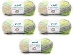 Gr&uuml;ndl Wolle Cotton Quick Batik Strickgarn 5 x 100 g, Natur-t&uuml;rkis-gr&uuml;n |...