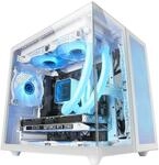 Mars Gaming MC-NOVAM Wei&szlig;, Custom MicroATX Compact Geh&auml;use, Dual Window Durchgehend
