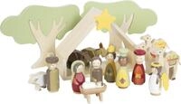 small foot Weihnachtskrippe aus Holz, 18-teiliges Spielset f&uuml;r Kinder, kindgerechte