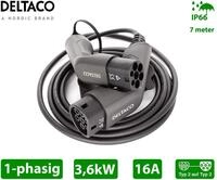 Deltaco EV-Ladekabel f&uuml;r E-Autos und Hybrid Fahrzeuge, Typ 2 auf Typ 2 Ladekabel mit