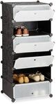 Relaxdays Schuhschrank Kunststoff, Schuhregal geschlossen, Regalsystem 6...