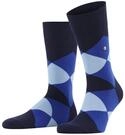 Burlington Herren Socken Clyde M So Baumwolle gemustert 1 Paar, Blau Marine...