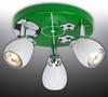 BRILLIANT Lampe Soccer LED Spotrondell 3flg weiß/grün-schwarz-weiß | 3x...