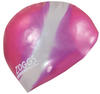 Zoggs Unisex – Erwachsene Multi Colour Silicone Cap Badekappe, Pink/Weiß,...