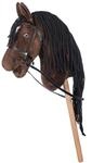 HKM Hobby Horse Stern &ndash; Steckenpferd braun/wei&szlig;, abnehmbare Trense & Lange M&auml;hne,
