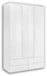 SPICE Kleiderschrank Dreht&uuml;renschrank Wei&szlig; Hochglanz 126 x 208 x 57 cm