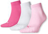 PUMA Unisex Plain 3P Quarter Socke, Rosa (Pink Lady), 35/38