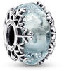 PANDORA Winterblaue Schneeflocke Murano-Charm aus Sterling Silber mit blauem