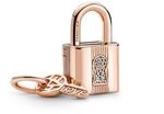 PANDORA ROSE Charm-Anh&auml;nger "Vorh&auml;ngeschloss mit Schl&uuml;ssel" Silber, 14k