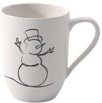Villeroy & Boch - Statement Tasse Schneemann Weihnachten, Wei&szlig;, Schwarz,