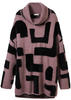 TOM TAILOR Damen Rollkragen-Pullover mit Muster, lilac geometric knit pattern, M