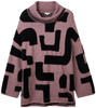 TOM TAILOR Damen Plussize Rollkragen-Pullover mit Muster, lilac geometric knit