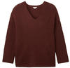 TOM TAILOR Damen 1039919 Basic Pullover mit V-Ausschnitt, 32404-raisin Melange,...