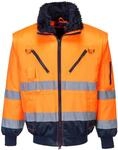Portwest Hi-Vis Warnschutz 3-in-1 Pilotjacke, Gr&ouml;&szlig;e: M, Farbe: Orange/Marine,