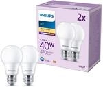 Philips Classic LED E27 Lampe, 40W, matt, warmwei&szlig;, nicht dimmbar, Doppelpack