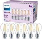 PHILIPS Classic LED E27 Lampe, 60W, matt, neutralwei&szlig;, nicht dimmbar, 6er Pack