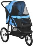 PawHut Hundewagen Hundebuggy klappbar f&uuml;r Hunde & Katzen bis 20 kg Blau 