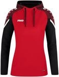 JAKO Damen Kapuzensweatshirt Performance, Rot/Schwarz, 44