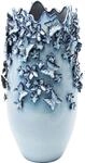Kare Design Vase Butterflies, Hellblau, 50cm H&ouml;he, Deko Vase, Blumenvase,