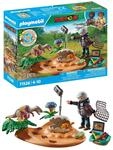 PLAYMOBIL | Dinos | Stegosaurus-Nest mit Eierdieb | nachhaltiges Spielzeug f&uuml;r