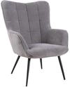 byLIVING Sessel UTA, Cord-Stoff grau, Gestell schwarz, B 72, H 97, T 80 cm
