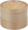 Relaxdays Bambus Dampfgarer, asiatischer Dämpfkorb mit 2 Etagen, für Dim Sum,...