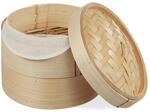 Relaxdays Bambus Dampfgarer, asiatischer D&auml;mpfkorb mit 2 Etagen, natur | f&uuml;r...