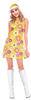 (PKT) (9905113) Adult Ladies 60's Flower Power Costume Dress (UK 14-16)