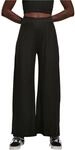 Urban Classics Damen Ladies Rib Jersey Wide Leg Pants, Schwarz, M EU