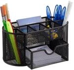 Relaxdays Schreibtischorganizer, B&uuml;roablage mit Stiftehaltern & Schublade,...