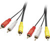 LINDY 35690 Premium Audio-Video-Kabel, 3X RCA (Cinch) Stecker/Stecker, 1m,...