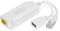 DIGITUS PoE-Splitter - RJ45 Eingang auf RJ45-Stecker & USB-A Buchse - 10/100 Mbit/s -