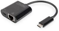 DIGITUS DN-3027 USB Type-C Gigabit Ethernet Adapter mit Power Delivery Unterst&uuml;tzung