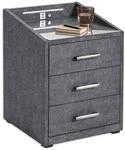 Stella Trading MOON Nachttisch Boxspringbett, Brego Anthrazit - Funktionaler