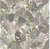 Rasch Tapete 687859 - Vliestapete mit bunten Palmenblättern in Lila und Gün,