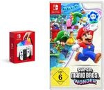 Nintendo Switch-Konsole (OLED-Modell) Wei&szlig; + Super Mario Bros. Wonder Switch