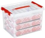 Sunware Q-line Weihnachtsbox 22L - Aufbewahrungsbox mit Eins&auml;tzen f&uuml;r 60