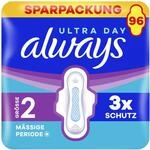 Always Ultra Binden Damen Gr. 2, Long, 96 Damenbinden mit Fl&uuml;geln (3 x 32...